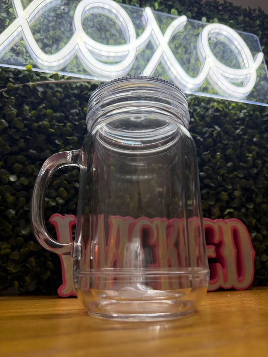 20 OZ ACRYLIC MASON JAR SNOWGLOBE CUP